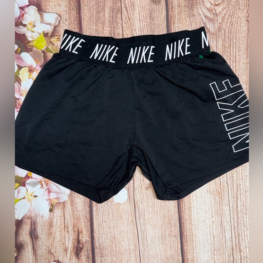 Nike Kids Black Shorts with Logo Waistband - Picture 1 of 3